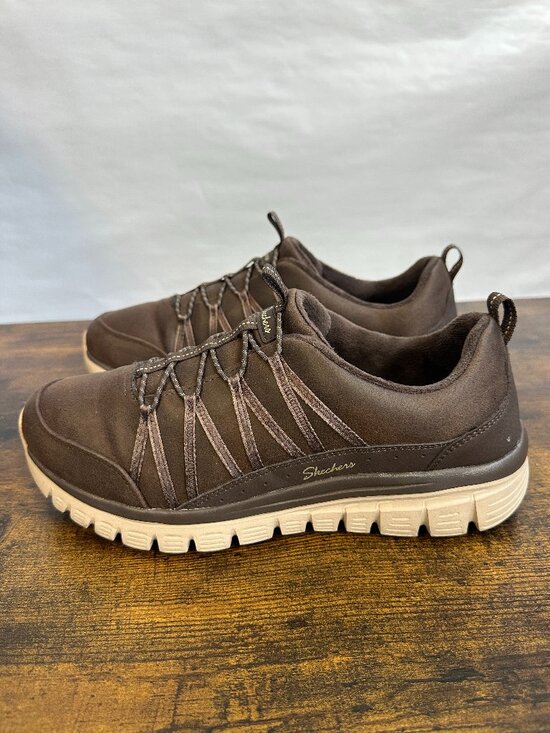 Skechers Shoes - Skechers Graceful Cozy Hug Womens 10 Slip On Sneaker Brown Faux Fur 100889 CHOC